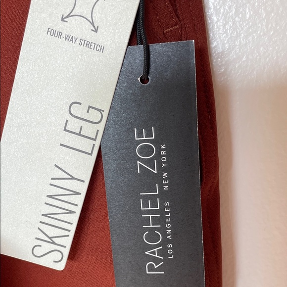 RACHEL ZOE Slim Leg Two Pocket Pull On Pants Burnt Red Size 4 - Picture 5 of 10